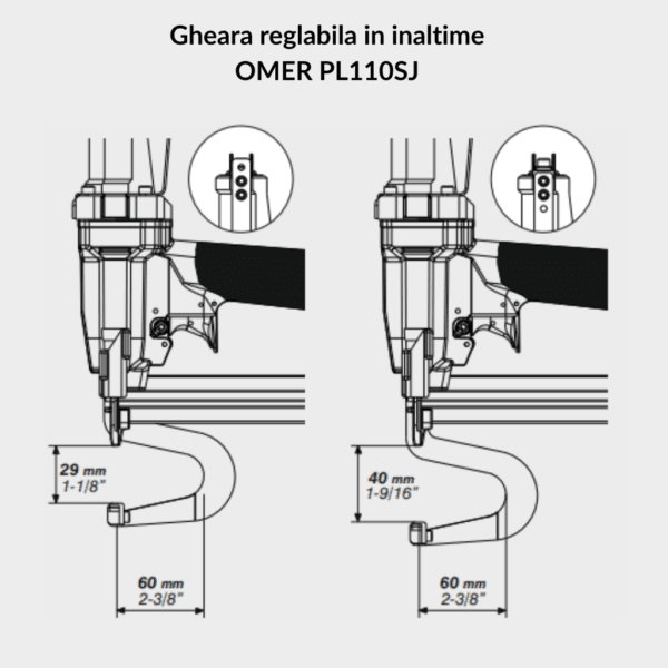 Detalii tehnice gheara reglabila PL110SJ
