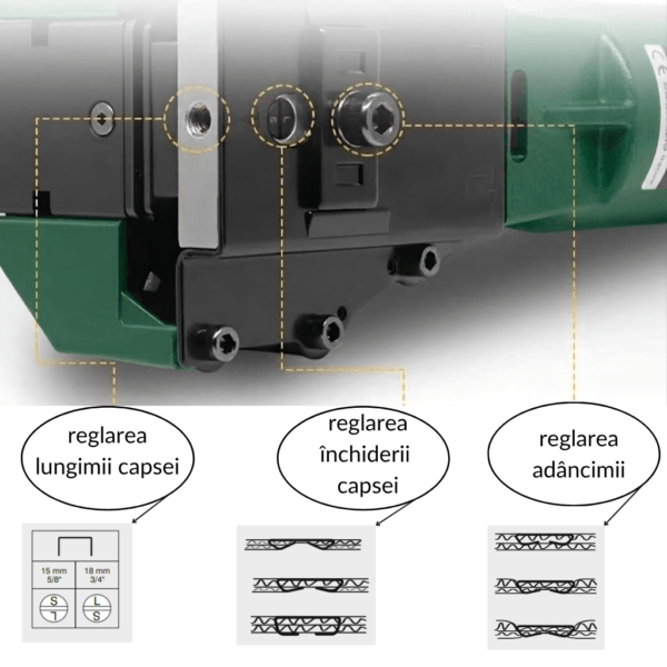 Reglaje capsator pneumatic profesional 35.18