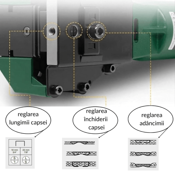Reglaje capsator pneumatic profesional 35.22