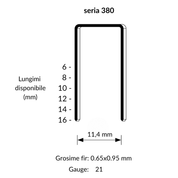 Capse metalice seria 380 in mm
