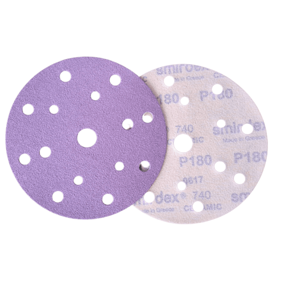 Discuri abrazive velcro ceramice SMIRDEX cu diametrul de 150mm, ideal pentru șlefuirea profesională.