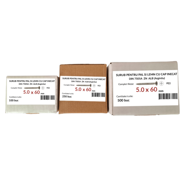 Cutie suruburi 5.0x60 pentru PAL si lemn
