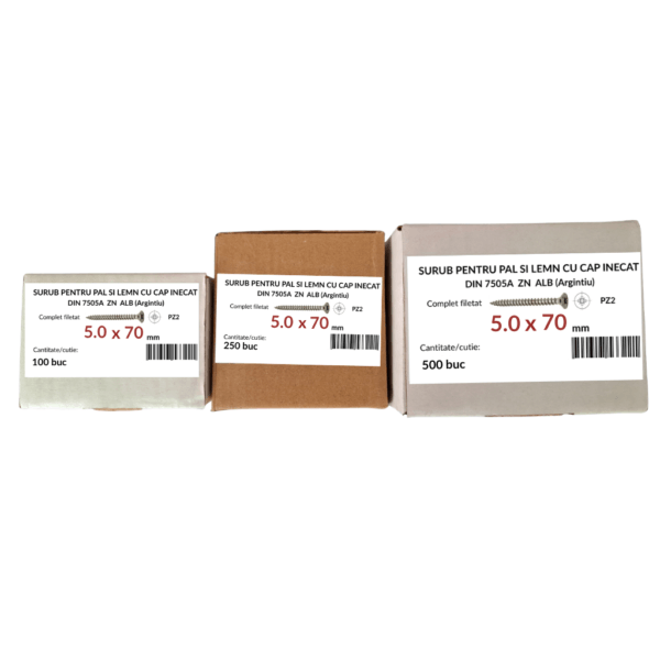 Cutie suruburi 5.0x70 pentru PAL si lemn